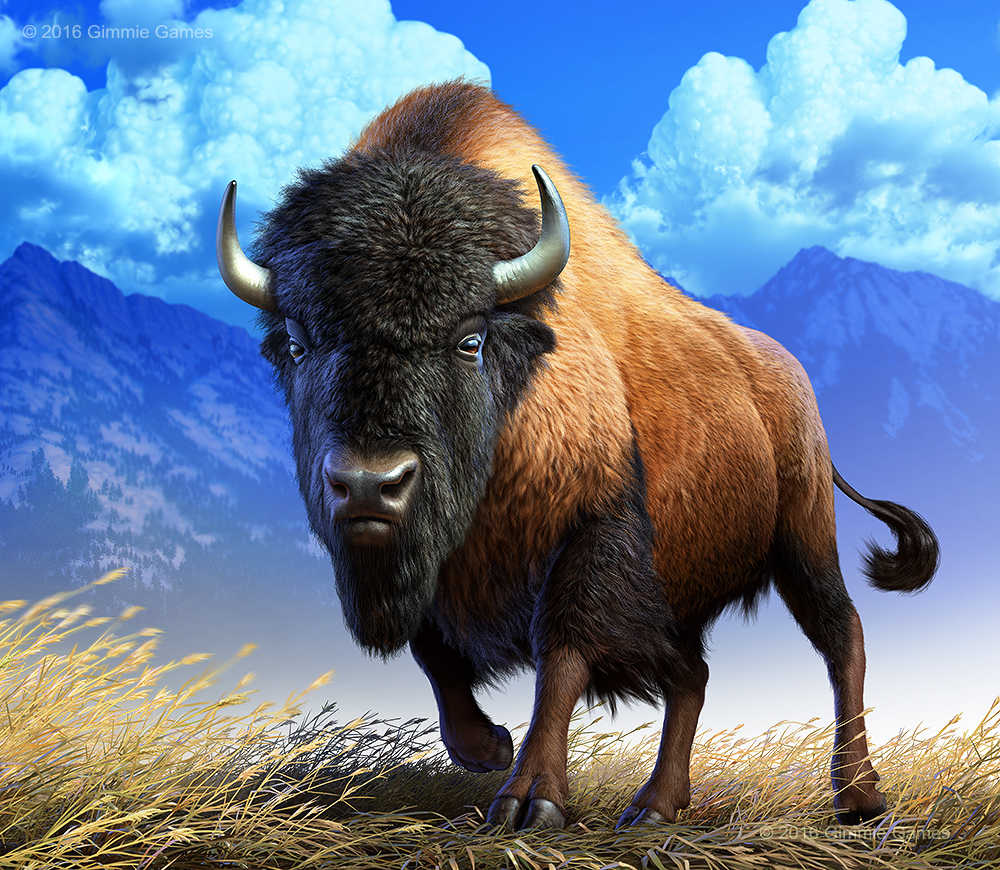 Digital illustration of an American Bison